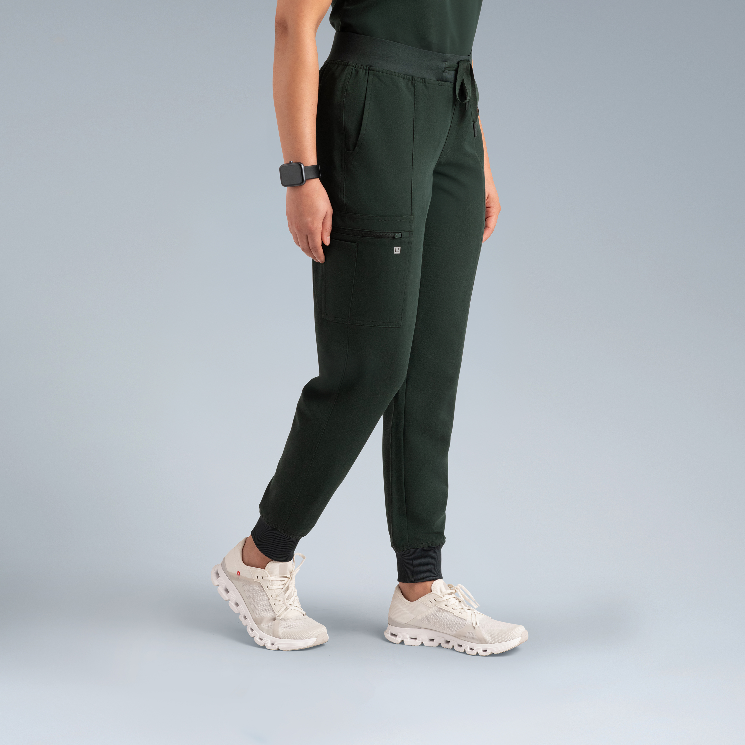 Selena Womens Jogger Scrub Pants Deep Forest Green