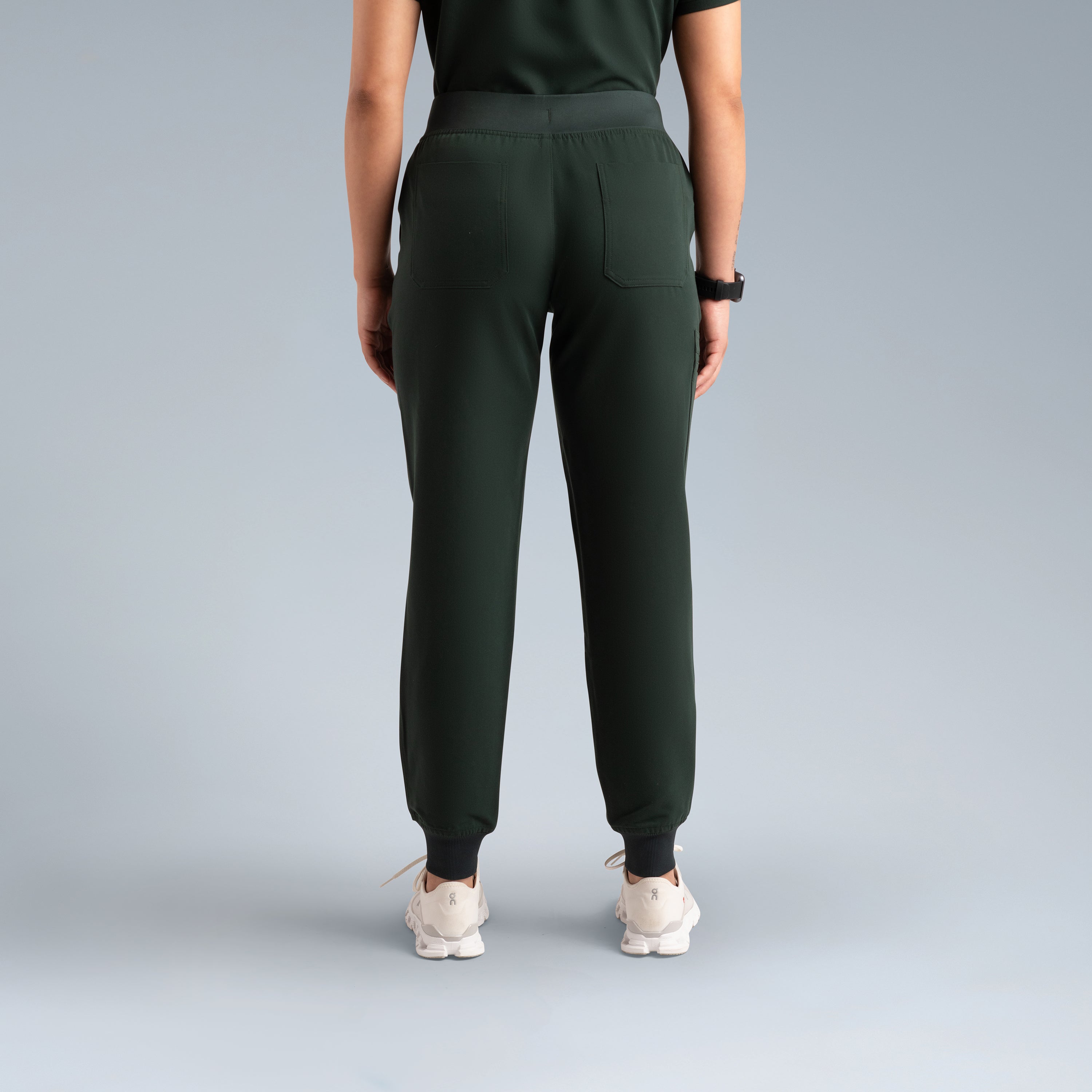 Selena Womens Jogger Scrub Pants Deep Forest Green