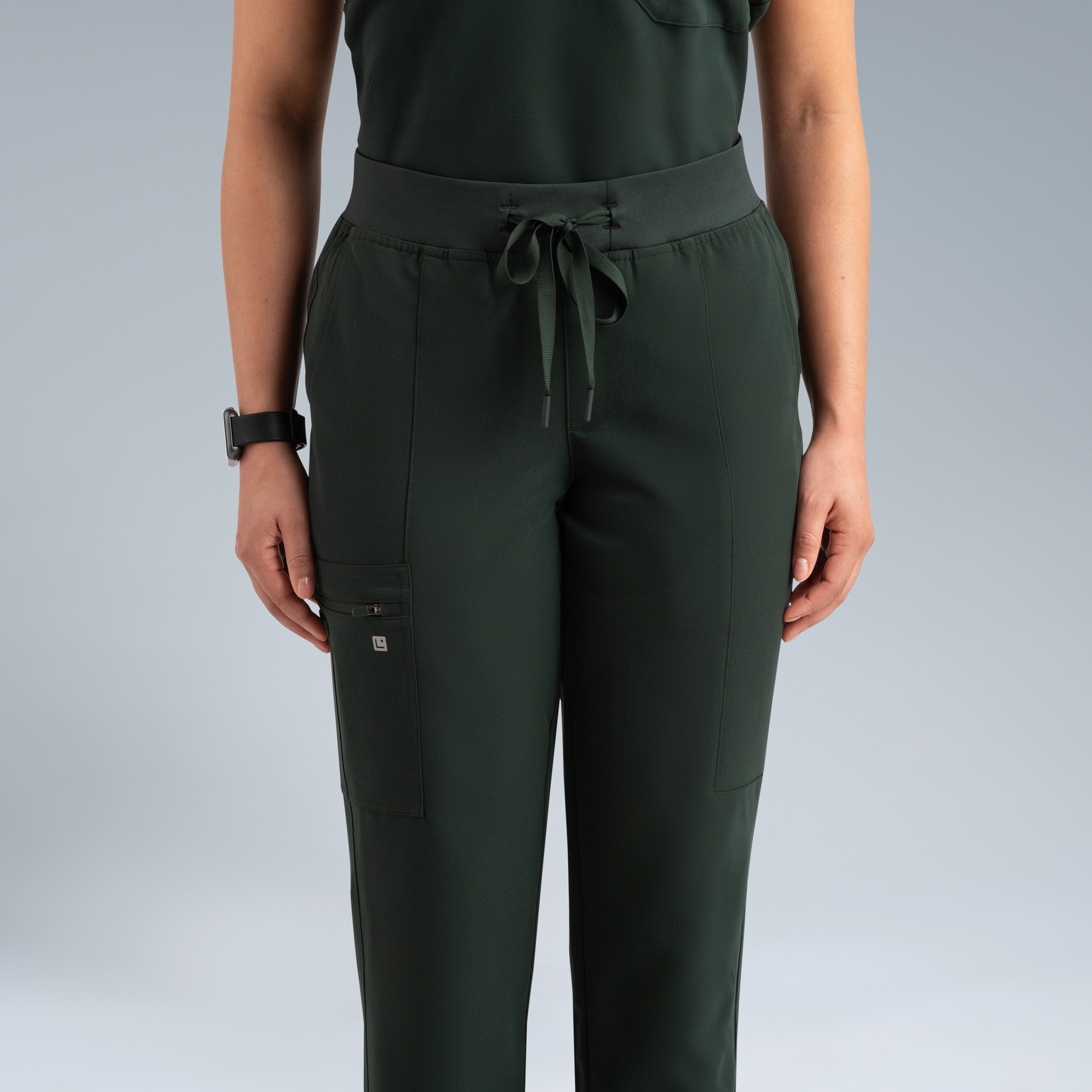 Selena Womens Jogger Scrub Pants Deep Forest Green