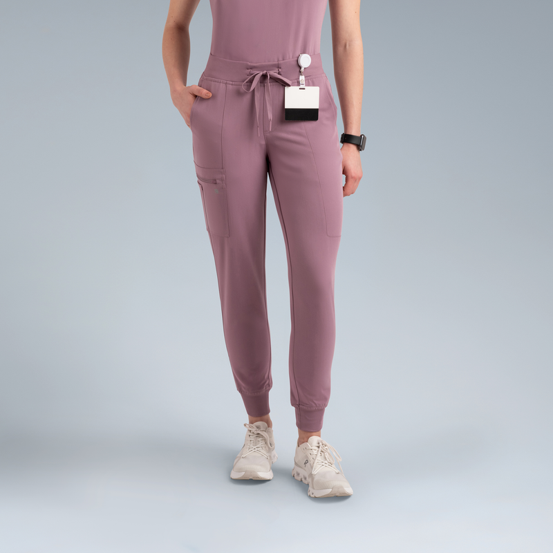Selena Womens Jogger Scrub Pants Lilac Haze