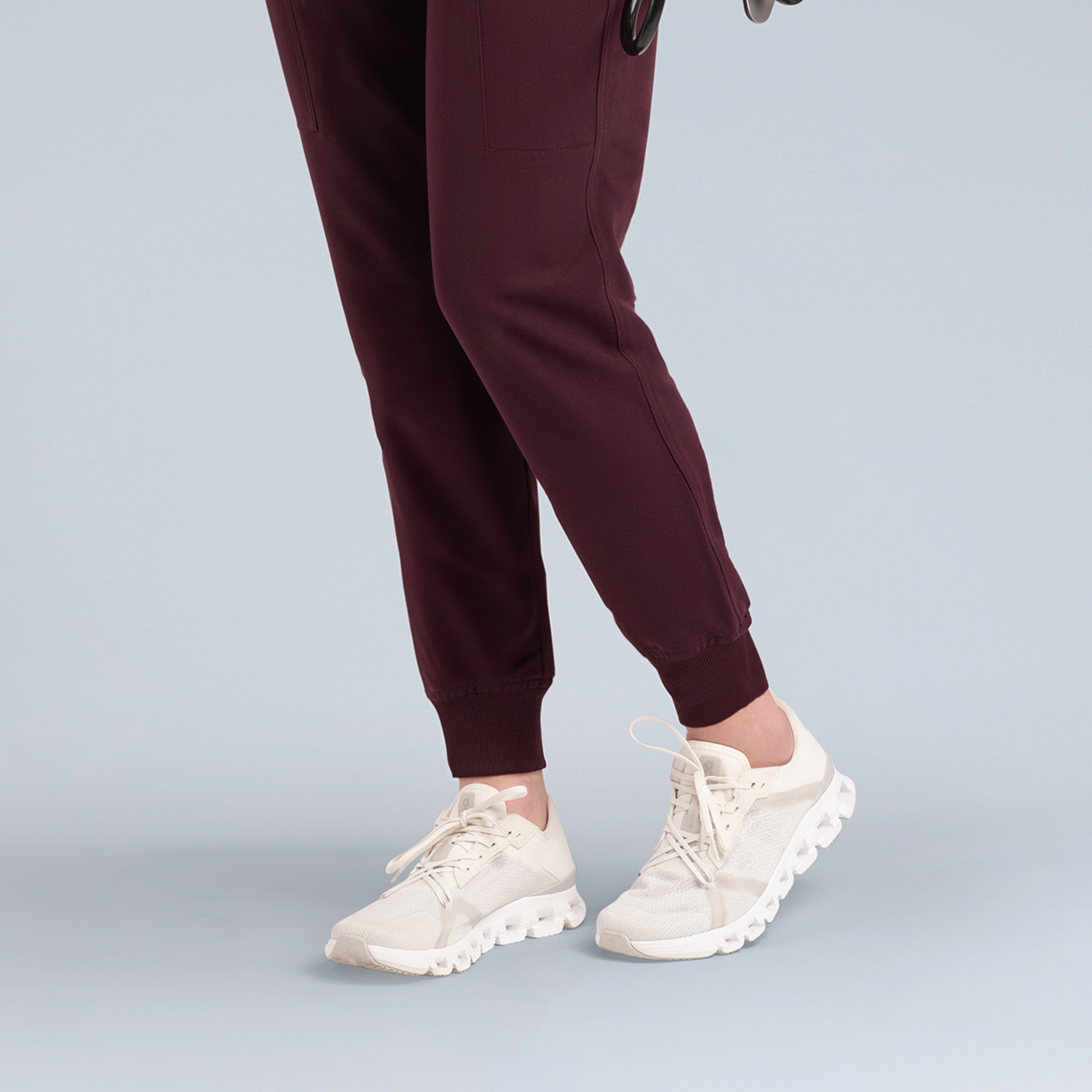 Selena Womens Jogger Scrub Pants Plum Noir