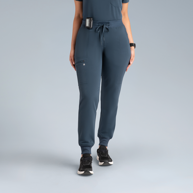 Selena Womens Jogger Scrub Pants Storm Gray