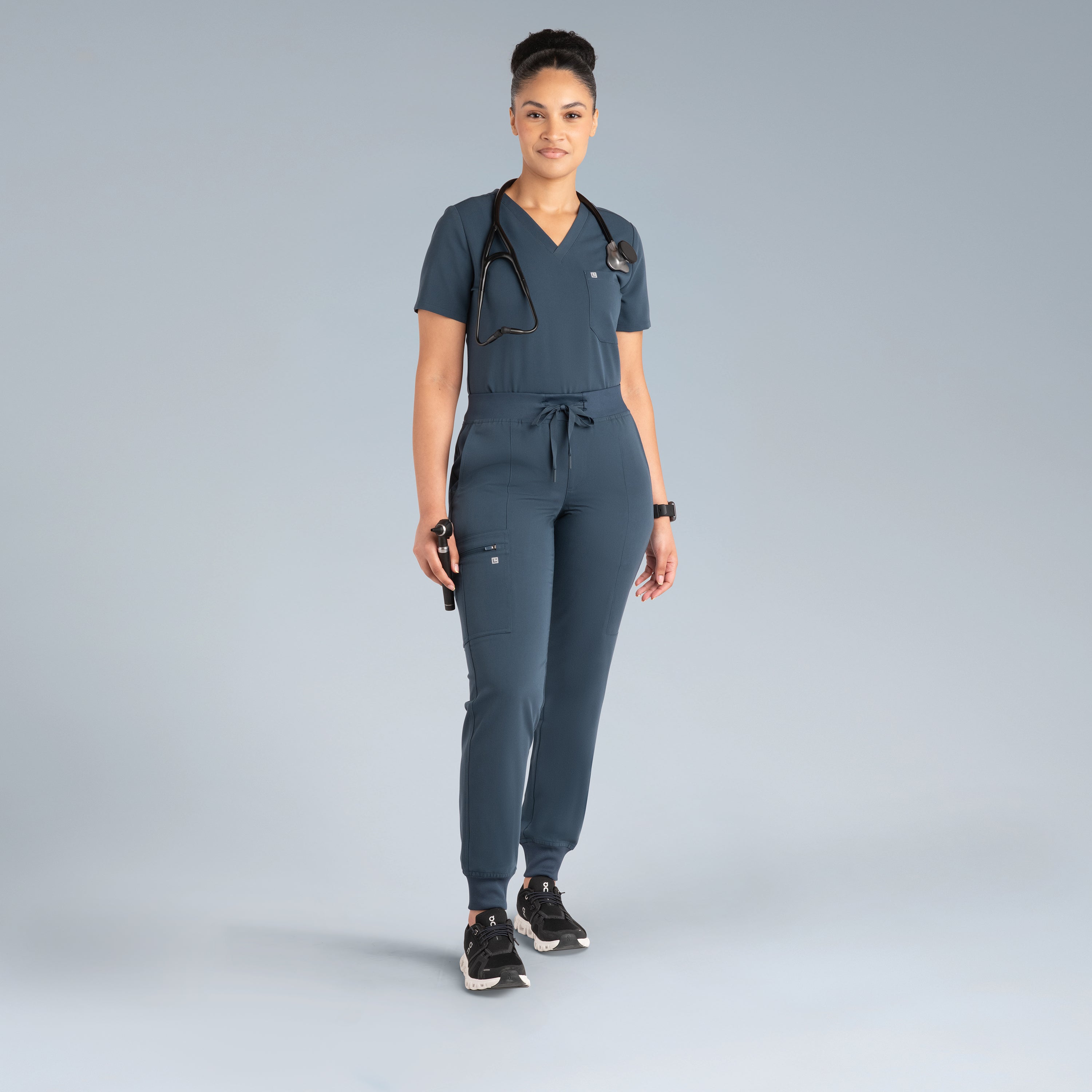 Selena Womens Jogger Scrub Pants Storm Gray